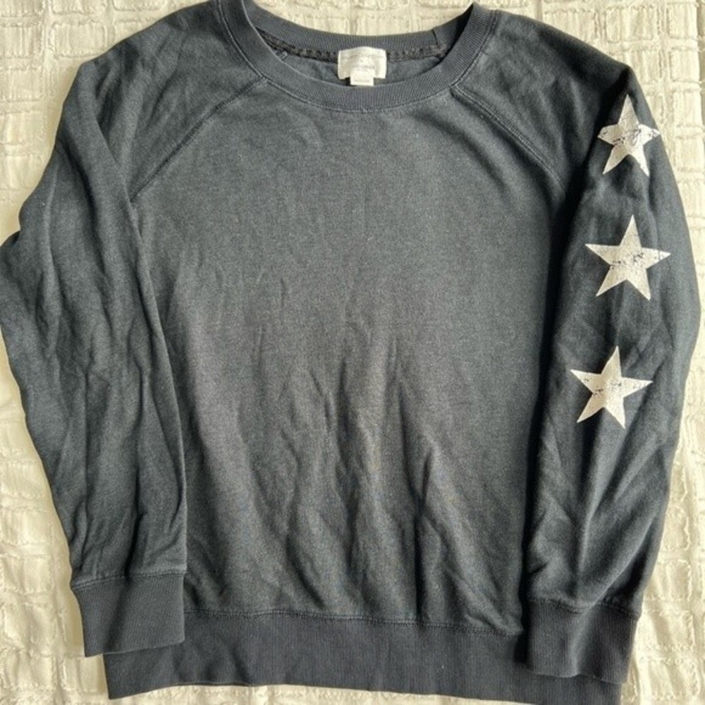 DAVID LERNER Studio Collection Stars Raglan Pullover Sweater Size Medium